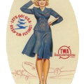 TWA Flight Attendant Label - A Digital Scrapbooking Ephemera Embellishment Asset by Marisa Lerin