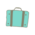 Teal Suitcase Sticker - A Digital Scrapbooking Shape Embellishment Asset by Marisa Lerin
