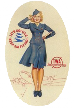 TWA Flight Attendant Label - a digital scrapbooking ephemera embellishment by Marisa Lerin